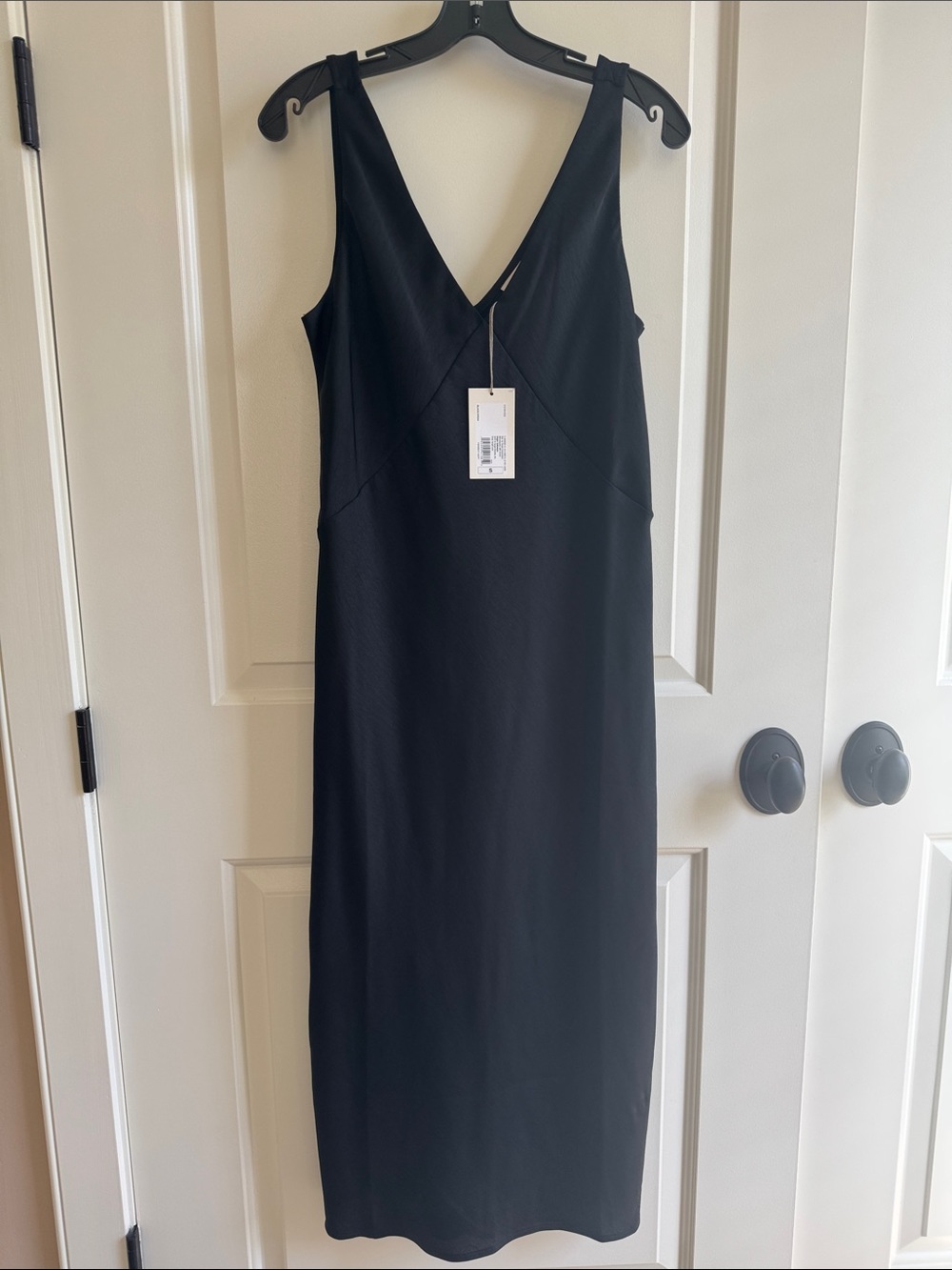 NWT Target Black V-Neck Midi Slip Dress Sz S